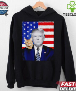 Donald Trump and Cat Political USA flag election 2024 shirt