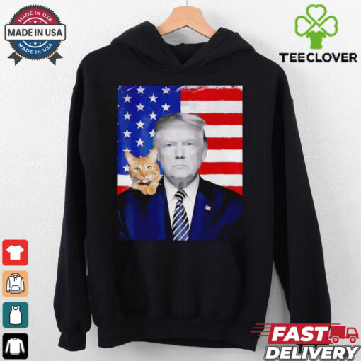 Donald Trump and Cat Political USA flag election 2024 shirt