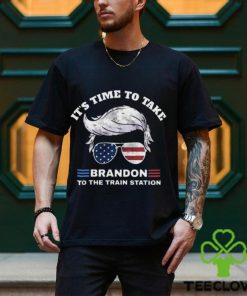 Donald Trump flag america flag It’s time to take Brandon to the train station Shirt