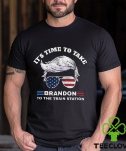 Donald Trump flag america flag It’s time to take Brandon to the train station Shirt