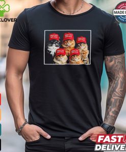 Donald Trump make cats safe again red hat 2024 debate shirt