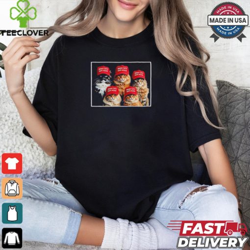 Donald Trump make cats safe again red hat 2024 debate shirt