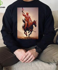 Donald Trump nude riding horse with American flag hoodie, sweater, longsleeve, shirt v-neck, t-shirt