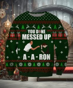 Done Messed Up A A Ron Christmas Ugly Wool Knitted Sweater