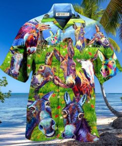 Donkey Be Smart Be Badass In Green Grass Hawaiian Shirt