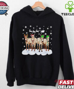 Donkey Christmas santa hat farmer shirt