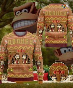 Donkey Kong Family Ugly Christmas Sweater, Fun Video Game Holiday Attire