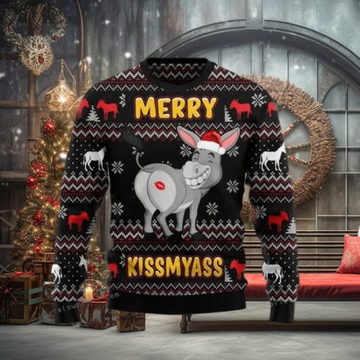 Donkey Merry Kissmyass Ugly Sweater