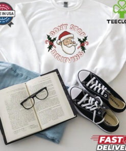 Don’t Stop Believing head Santa shirt
