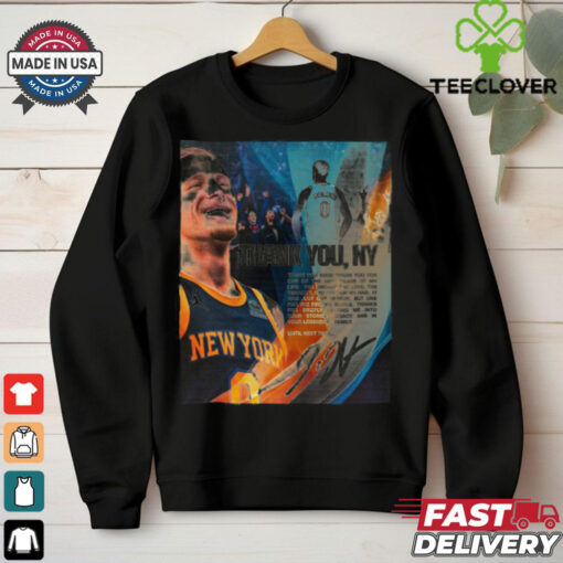 Donte DiVincenzo New York Knicks Thank you, New York, Thank you for one of the best years of my life Signature t hoodie, sweater, longsleeve, shirt v-neck, t-shirt