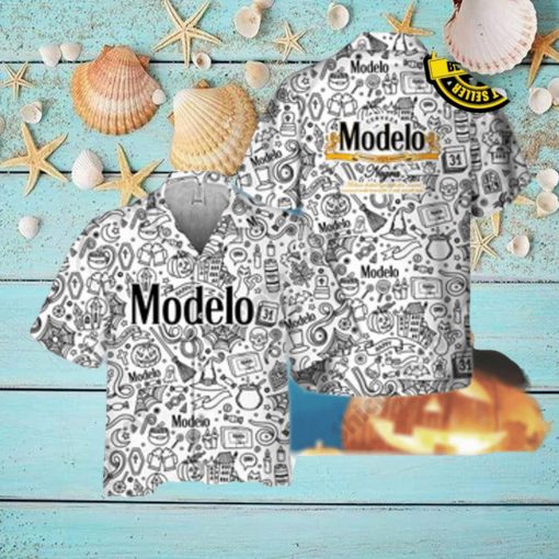 Doodle Art Modelo Negra Hawaiian Shirts