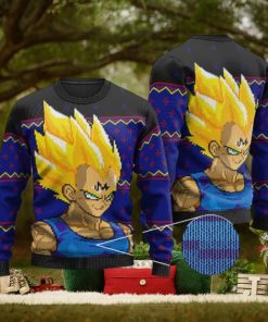 Dope Majin Vegeta 8 Bit Ugly Christmas Sweater