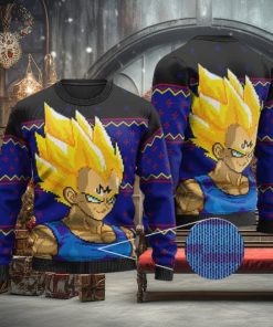 Dope Majin Vegeta 8 Bit Ugly Christmas Sweater