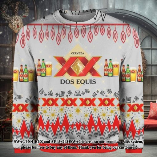 Dos Equis Beer Knitting Pattern 3D Print Ugly Sweater