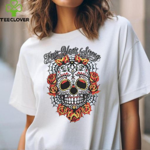 Down Right Merch Four Year Strong Sugar Skull Shirt