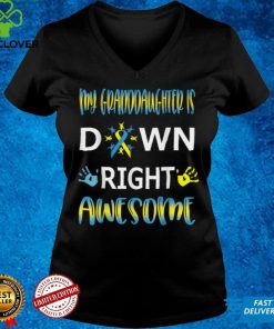 Down Syndrome Grandma Grandpa Down Right Awesome Tee T Shirt