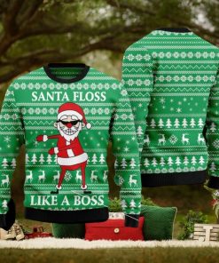 Santa Floss Like A Boss Ugly Christmas 3D Sweater