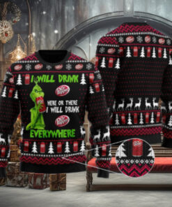 Dr Pepper Grinch Will Drink Everywhere Ugly Sweater