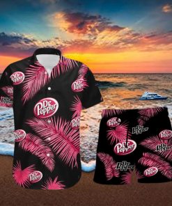 Dr Pepper Palm Leaves Tropical Hawaiian Shirt And Shorts Unique Summer Gift