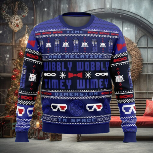 Dr Who Tv Show Ugly Sweater, Dr Who Police Christmas Sweater, Police Box Holiday Sweater, Dr Who Tardit Xmas Sweater, Christmas Gift