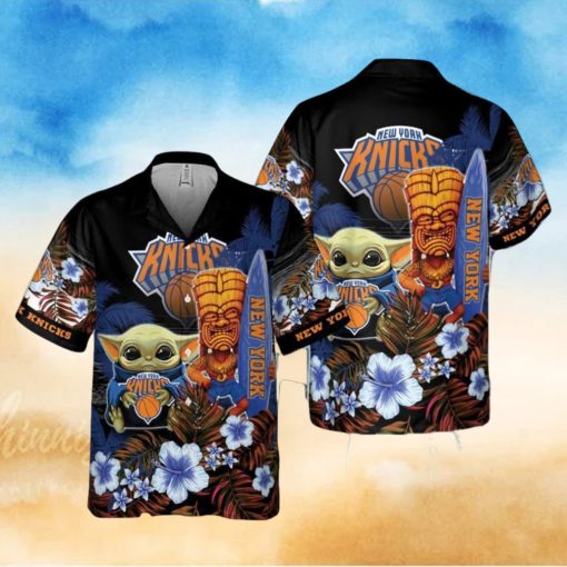 New York Knicks Baby Yoda National Basketball Hawaiian Shirt Association