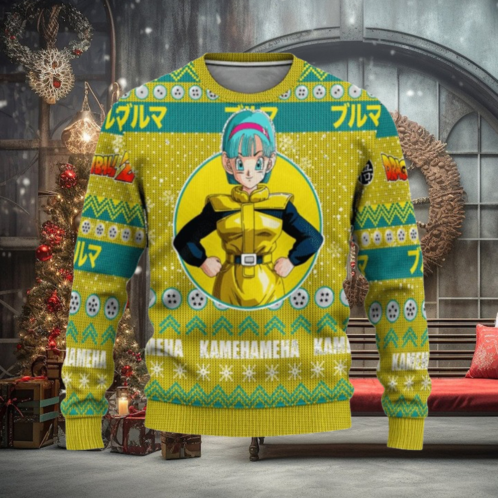 Dragon Ball Bunma Kamehameha Ugly Christmas Sweaters Dragon Ball Bunma Kamehameha Ugly Christmas Sweaters