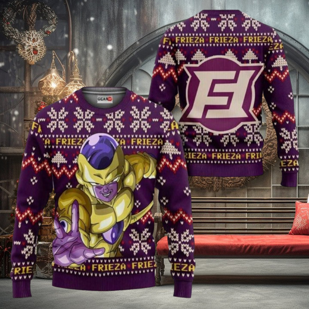 Dragon Ball Golden Frieza Ugly Christmas Sweaters Dragon Ball Golden Frieza Ugly Christmas Sweaters