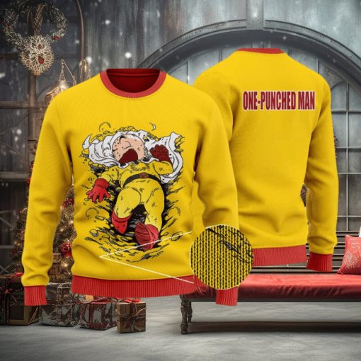 Dragon Ball Krillin One Punched Man Parody Ugly Xmas Sweater