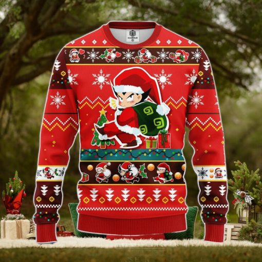 Dragon Ball Red Anime Ugly Christmas Sweater Red 1 Amazing Gift Men And Women Christmas Gift