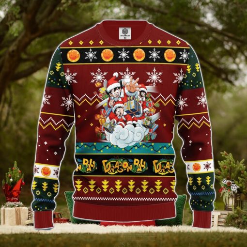 Dragon Ball Ugly Christmas Sweater Red Brown 1 Amazing Gift Men And Women Christmas Gift
