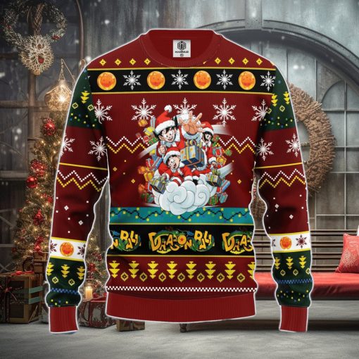 Dragon Ball Ugly Christmas Sweater Red Brown 1 Amazing Gift Men And Women Christmas Gift