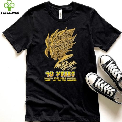Dragon Ball Z 40 Years 1984 2024 Toriyama Akira Name Character Son Goku Thank You For The Memories Signature Shirt