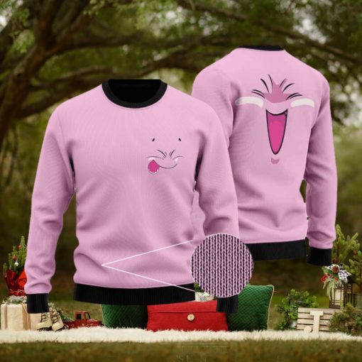 Dragon Ball Z Happy Majin Buu Face Pink Ugly Sweater