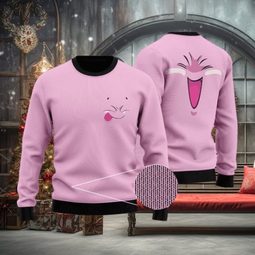 Dragon Ball Z Happy Majin Buu Face Pink Ugly Sweater