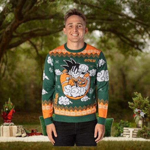 Dragon Ball Z Men's Kid Goku On Cloud Nimbus Ugly Christmas Sweater