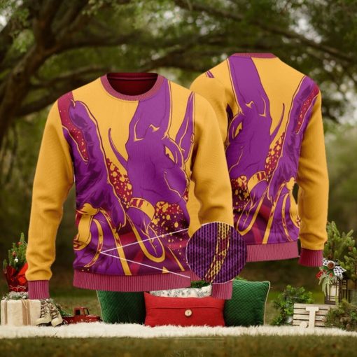 Dragon Ball Z Vibrant Beerus Art Ugly Xmas Sweater