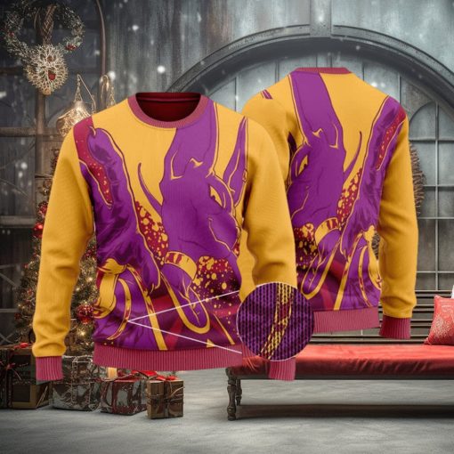 Dragon Ball Z Vibrant Beerus Art Ugly Xmas Sweater