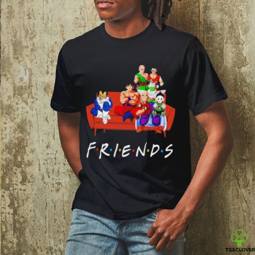 Dragon Ball characters on sofa Friends Anime hoodie, sweater, longsleeve, shirt v-neck, t-shirt