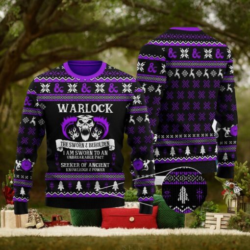 Dragon Classes Warlock Ugly Christmas Sweater The Warlock Ugly Christmas Game All Over 3D Gift For Men Women