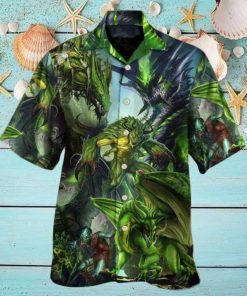 Dragon Green Skull Lover Art Style Hawaiian Shirt