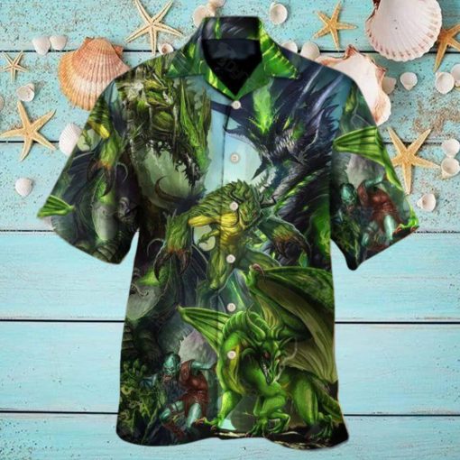 Dragon Green Skull Lover Art Style Hawaiian Shirt