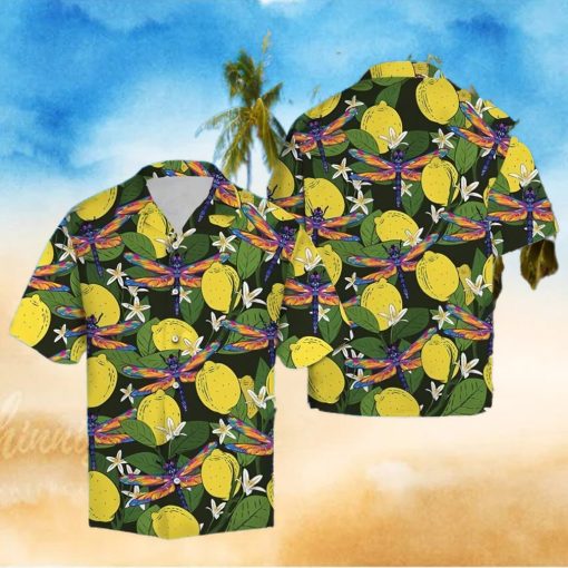 Dragonfly Lemons Hawaiian Summer Beach Shirt