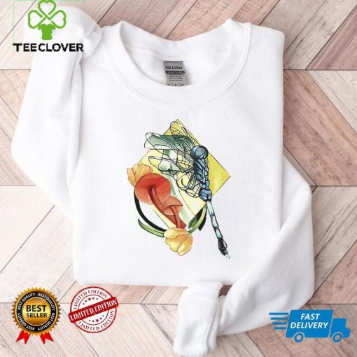 Dragonfly Mushroom And Tulips Flowers Flying Insect Fungi Shirt