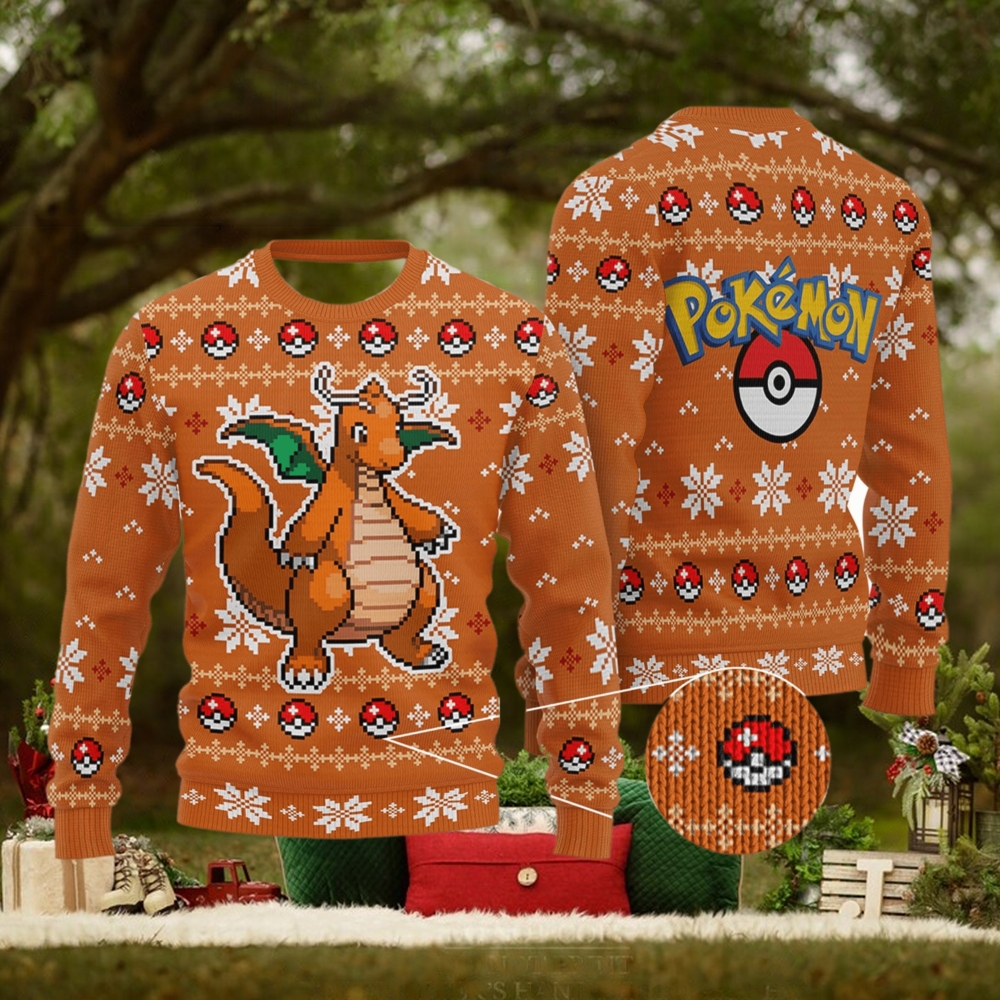 Dragonite Dragonite Anime Xmas Pocket Monster Gift Ugly Christmas Sweater For Men And Women Dragonite Dragonite Anime Xmas Pocket Monster Gift Ugly Christmas Sweater For Men And Women