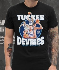 Drake NCAA Men's Basketball Tucker DeVries Official 2023 2024 Post Season T Shirt