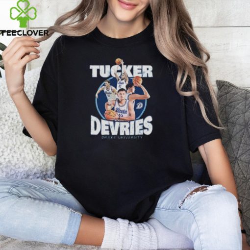 Drake NCAA Men’s Basketball Tucker DeVries Official 2023 2024 Post Season T Shirt