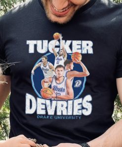 Drake NCAA Men's Basketball Tucker DeVries Official 2023 2024 Post Season T Shirt