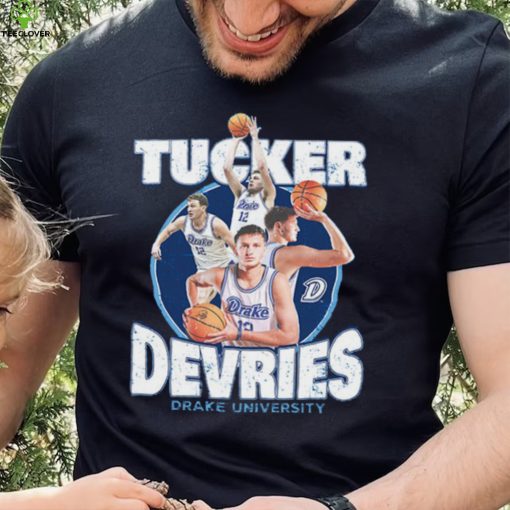 Drake NCAA Men’s Basketball Tucker DeVries Official 2023 2024 Post Season T Shirt