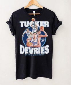 Drake NCAA Men's Basketball Tucker DeVries Official 2023 2024 Post Season T Shirt