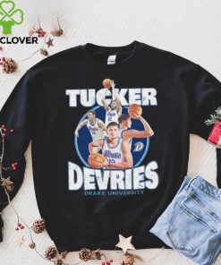 Drake NCAA Men's Basketball Tucker DeVries Official 2023 2024 Post Season T Shirt